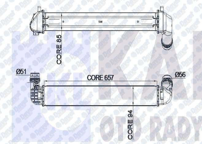 KALE 050CAC050 Turbo Radyatoru (Intercooler) Renault Fluence 1.5dci (Al/Pl)